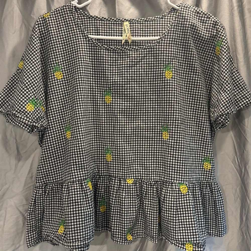 Girl Krazy Black and White Gingham Top